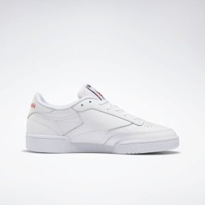 Adidasy Damskie Reebok Club C 85 Białe/Czarne/Różowe PL 70NCTMZ